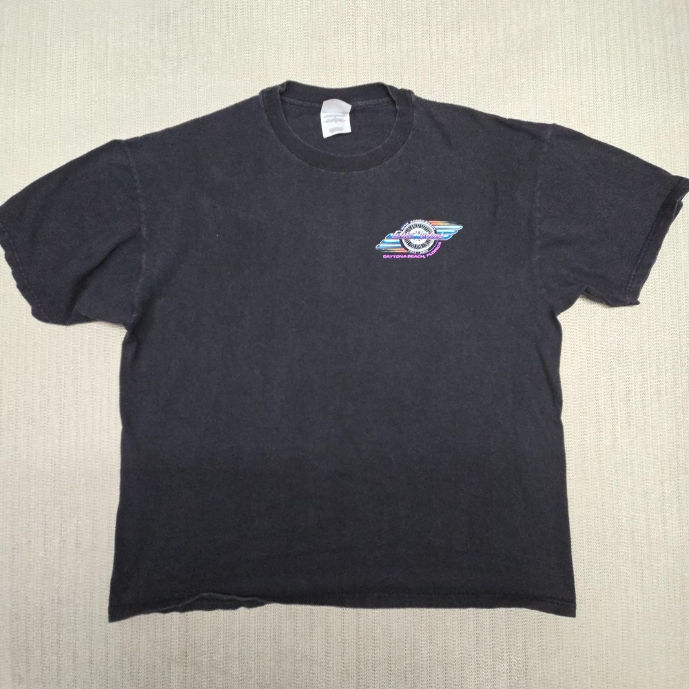 Vintage Daytona Beach Bike Week Shirt Mens XL Black 2001 60th Anniversary Y2K
